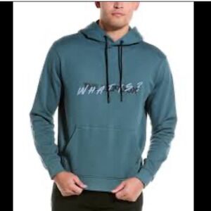 The Kooples Mens‎ Graphic Logo Hoodie Sweatshirt Pullover Teal Blue XS